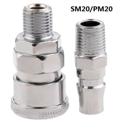 2Pcs Pneumatic Parts Euro Air Line Hose Compressor Connector Quick Release 1/4" BSP Male Thread Coupler Fitting Connector