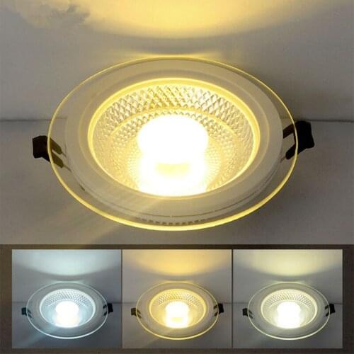20pcs/lot DHL Free shipping 5W 10W 15W 25W 3 Colors Change (Warm/Natural/Cold White) Glass COB LED Downlight Recessed light