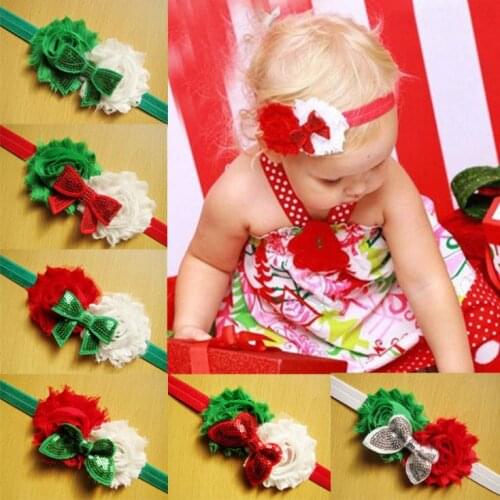 2014 toddler newborn headbands children shabby flowers for headband sequinbows baby girls christmas hair accessories