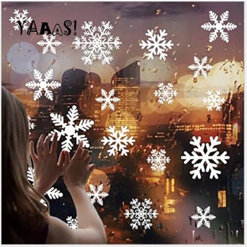 27Pcs/Set Snowflake Christmas Sticker Decoration Glass Window Kids Room Wall Stickers Home Decals Decoration New Year 2020