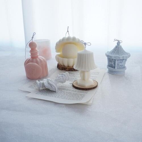 3D Seashell Candle Mould Heart-shaped Mold Christmas Gift Box Candle Mould Aroma Candle Gypsum Molds Soap Making Silicone Mould