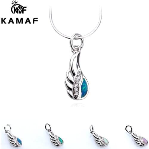 4pcs Angel Wing Pendant Opal Oxygen Cubic Zirconia Material for DIY Necklaces 19mm*8mm