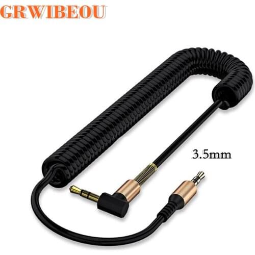 GRW 3.5mm Audio Cable 3.5Jack Male to Male Aux Cable Spring Headphone Code for Car Xiaomi redmi 5 plus Oneplus LG Samsung Galaxy