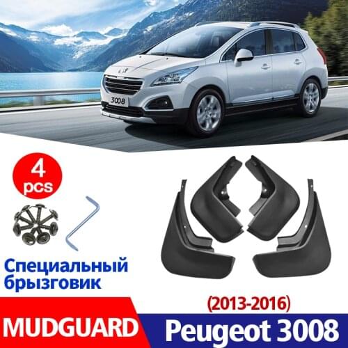 Car Accessories Mudflaps FOR Peugeot 3008 Mudguard Fenders Mud Flap Guard Splash Mudguards Front Rear 4pcs 2013-2016