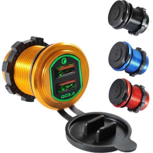 Auto Supplies Aluminum Dual USB Car Charger Dual QC3.0 Aluminum Intelligent Car Charger Modified Dual-port Output