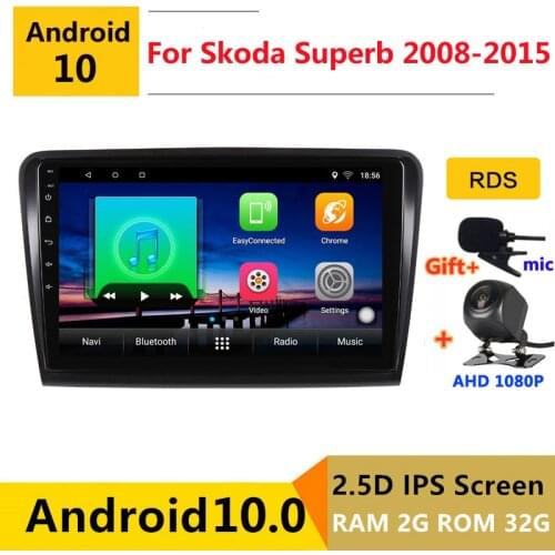 Android 10 Car DVD Multimedia Player GPS For Skoda Superb 2 B6 2008 09 2010 11 12 2013 2015 audio auto radio stereo navigation
