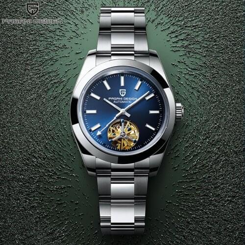 PAGANI DESIGN New Sapphire men mechanical wristwatches stainless steel men automatic watches fashion casual waterproof men clock