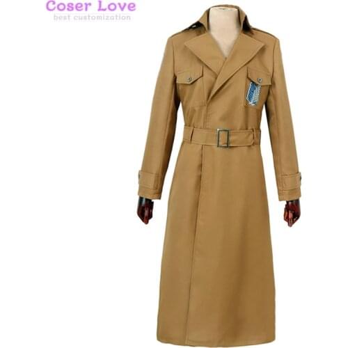 Attack on Titan Scout Regiment Recon Corps Long Coat Cosplay cosume Halloween clothing