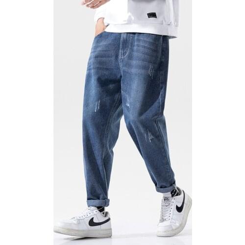 Mens Jeans New Slim Straight Stretch Male Denim Pants Streetwear Blue Black Casual Denim Trousers Fashion Mens Jeans