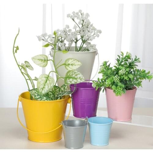 Hot！Mini Metal Tin Bucket Candy Gift Box Bucket Wedding Party Souvenir Pail Tinplate Chocolate Dragee Home Garden Bar Decoration