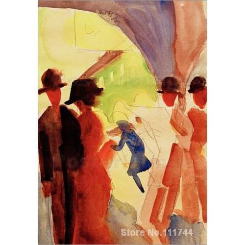 Canvas art Unter den Lauben in Thun I August Macke oil painting reproduction High Quality Handmade