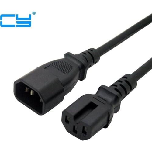 IEC 320 C14 Male to C15 Female Power Extension Cable for Kettle Plug 100cm
