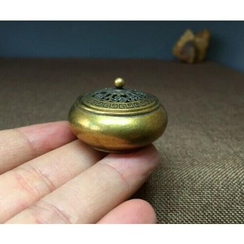 East Code Collection, Small Incense Insert Antique Pure Copper Incense Furnace Mini Pocket Aroma Furnace Tower