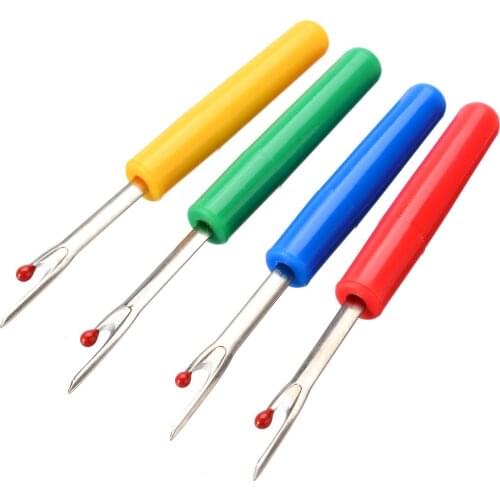 Mayitr 4pcs Plastic Handle Craft Thread Cutter Seam Ripper Stitch Unpicker Hand Tools Needles Arts Sewing Accessories