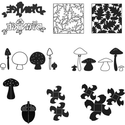 Piggy Craft metal cutting dies cut die mold Mushroom leaf frame letters Scrapbook paper craft knife mould blade punch stencils