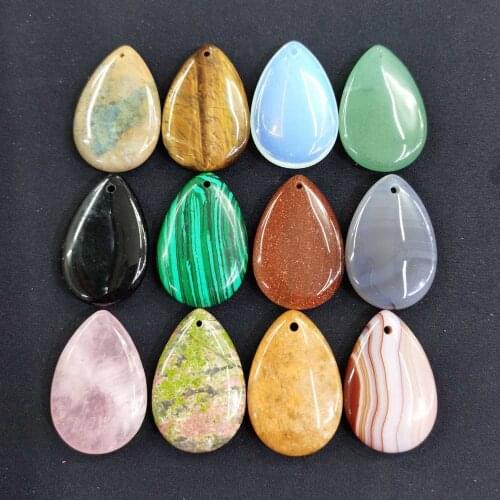 Fashion good quality natural mixed stone tiger eye water drop charms pendants for jewelry making 8ps free shipping