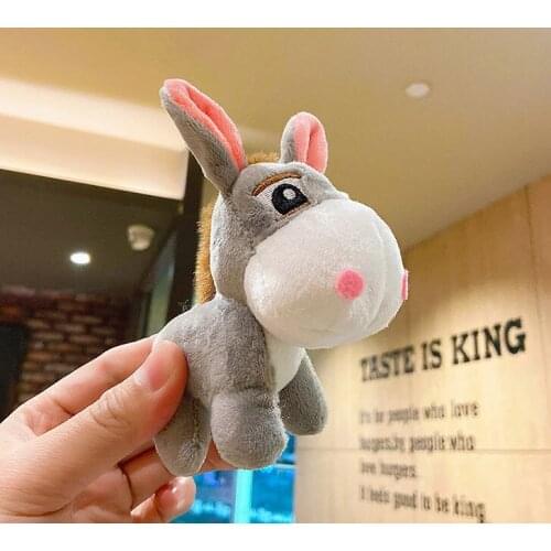 13cm Soft cartoon Donkeys Plush toys Stuffed animal Lovely toy donkey keychain pendant Backpack ornament