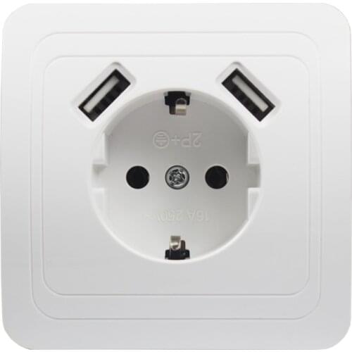 USB Wall Socket charger Free shipping Double USB Port 5V 2A usb wall outlet high quality white color LLB-01