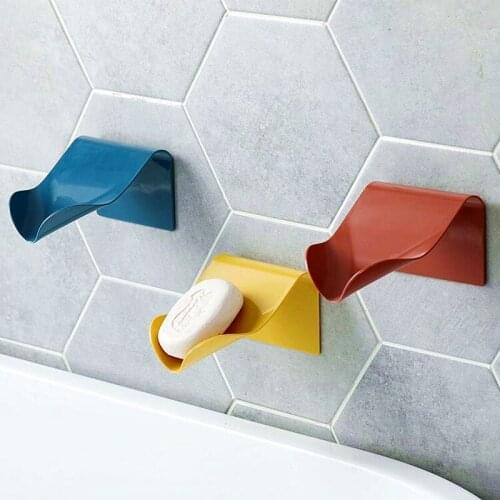 Hole-Free Strong stickiness Paste type Seamless Wall-Mounted Soap Holder Drain tank type Soap dish Racks for bathroom Soap Box