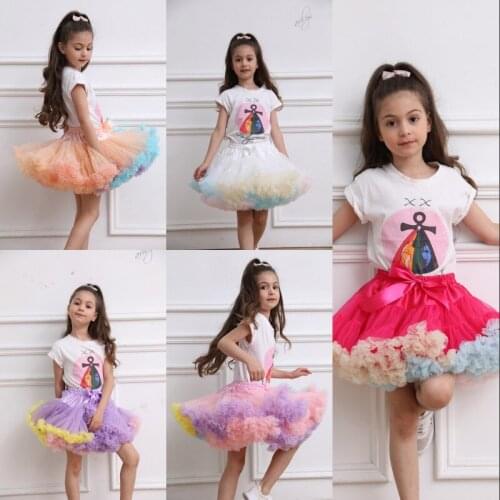 JIERUIZE New Petticoat for Flower Girl Dress Ballet Dance Tutu Skirt kids Crinoline Underskirt Colorful Party Costume Pettiskirt