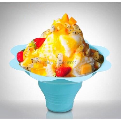1000pcs/lot disposable plastic ice cream Parfait sundae cup Flower shape cups Bowls 250ML Event Party Wedding