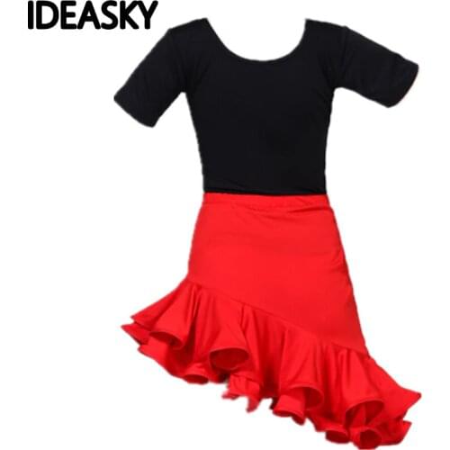 Latin dance dress for girls competition ballroom salsa dresses kids rumba samba spandex children tango skirts costume dancing
