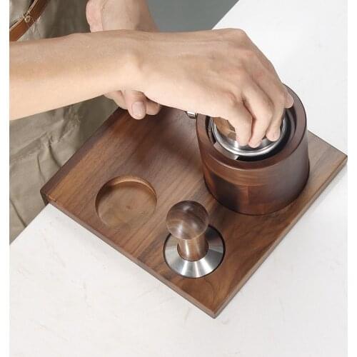 Coffee powder pressing pad walnut powder pressing seat coffee powder pressing device powder distributor base handle bracket