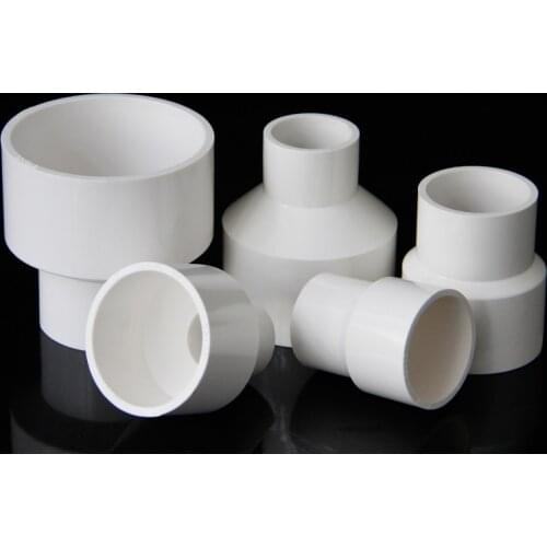 PVC Variable concentric reducer joint straight through water supply pipe 50mm 63mm 75mm 90mm