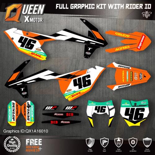 QUEEN X MOTOR Custom Team Graphics Decals Stickers Kit For KTM 2016 2017 2018 SX SXF , 2017 2018 2019 EXC XC-W EXC-F 010