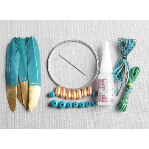 Handmade Lace Dream Catcher Feather Bead Hanging Decoration Ornament Gift Colorful Craft Dreamcatcher Wind Chimes Art Pendant