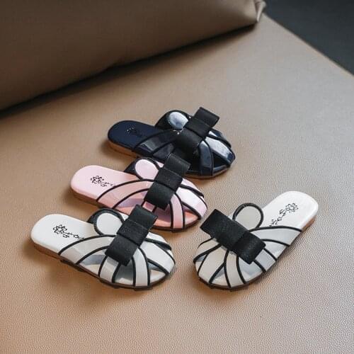 Girls Baotou slippers 2021 summer new Korean version of wild bow big childrens slippers fashion outer wear sandals