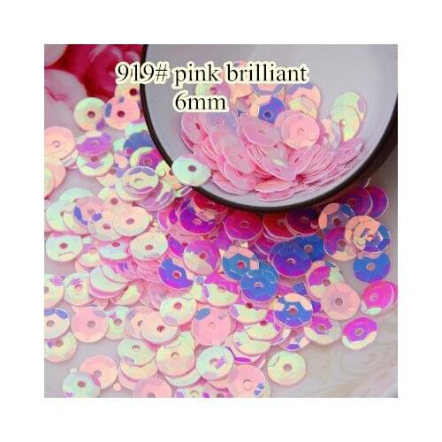 Loose Sequins 40g 6mm Cup Round Sequin Paillettes Sewing Decoration Artesanatos Acessorios Costura 919# Pink Brilliant
