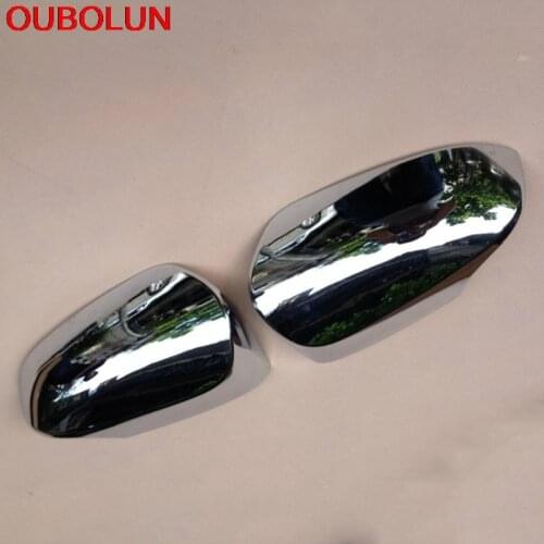 OUBOLUN For Toyota Yaris Vitz 2017 2018 Car Rearview Mirror Cover Trim Decoration Frame Moulding Exterior Accessories ABS Chrome