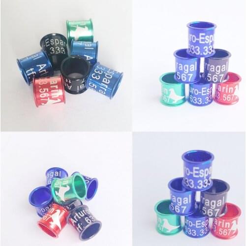 Wholesale/retail C8 8mm Bird Dove Pigeon Aluminum Leg Rings Custom Aluminum Lettering Rings Black/Red/Blue/Green/Gold