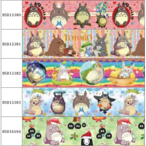 22MM 25MM 38MM 50MM 75mm Printed Japanese anime Pattern on Grosgrain Ribbon for diy ribbon