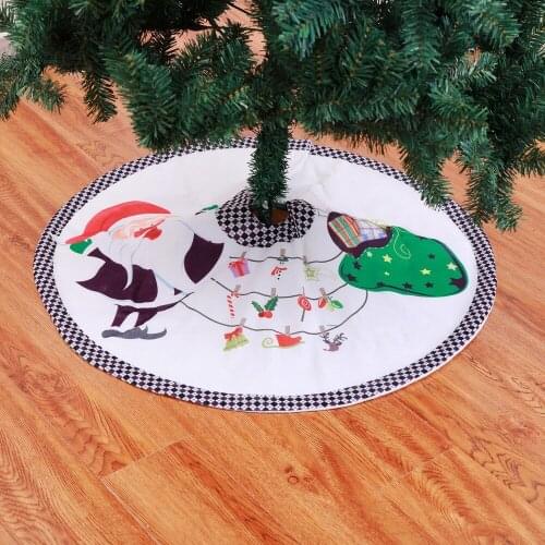 Christmas tree skirt Christmas decorations 90cm cartoon old man white tree skirt scene decoration props