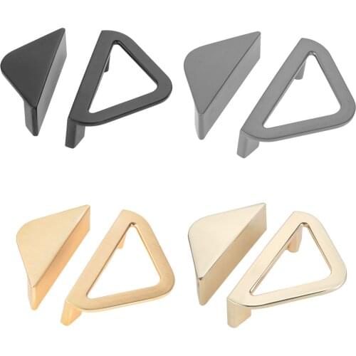 2pcs/1pair Asymmetric Handle Creative Pull w/screw Gold/Black/Gray 64mm Hole Knob American Modern Simple Decor Cabinet Kitchen