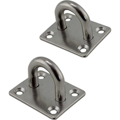 2PCS 304 Stainless Steel Square Door Buckle Shade Sail Accessories Suspension Eye Plate Boat Buckle