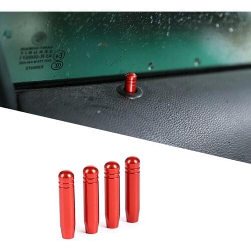 4 Pcs For BMW E90 E60 3 5 Series 2005-2013 Aluminum Alloy Red and Silver Car Door Lock Pin Trim Accessories