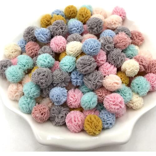 80pcs/lot Mix color DIY Mesh ball for Children Headwear Hair clip Accessories and Garment Accessories