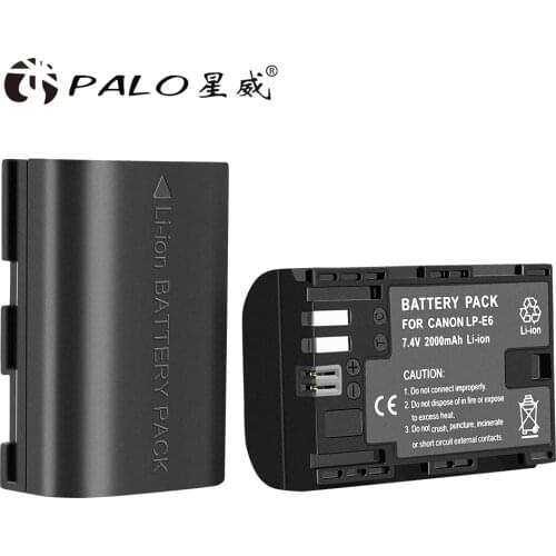 PALO 2000mAh LP-E6 Digital Camera Battery For Canon EOS 5D Mark II 2 III 3 6D 7D 60D 60Da 70D 80D DSLR EOS 5DS lp e6