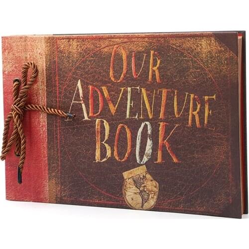 40 Sheets Our Adventure Book DIY Scrapbook Vintage Photo Album 29x19cm/11.4x7.5in for Family Anniversary Wedding Travelling
