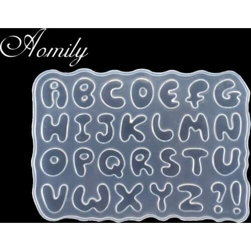 Aomily DIY Alphabet Letter Chocolate Silicone Molds Resin Mold Epoxy Resin Pendant Bracelet Making Cake Decoration Accessories