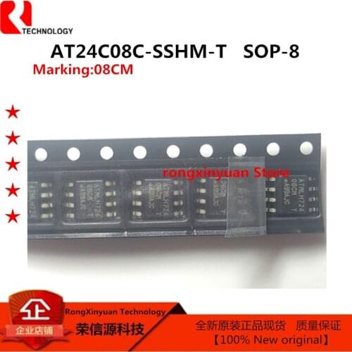 AT24C08C-SSHM-T 08CM 2021+ SOP-8 AT24C08C EEPROM Serial-2Wire 8K-bit 1K x 8 1.8V/2.5V/3.3V/5V Automotive 100% New original