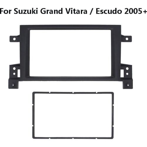 09-001 Double 2 DIN Car Radio Fascia for Suzuki Grand Vitara Escudo 2005+ Auto Stereo Interface Panel CD Trim Installation Kit