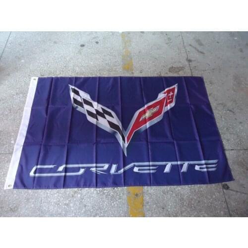 Free shipping corvette purple flag for Car show , can custom print file,90X150CM size,100% polyster,corvette purple banner