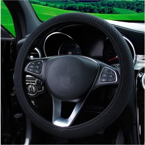 Car Steering Wheel Cover Sandwich ice silk elastic steering wheel cover Fabric Breathability Handmade Fit For Most Cars