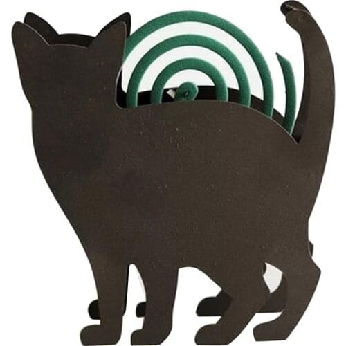 Mosquito Coils Holder Cat Design Iron Mosquito-Repellent Incense Rack Craft Ornament for Home Decor Ornaments