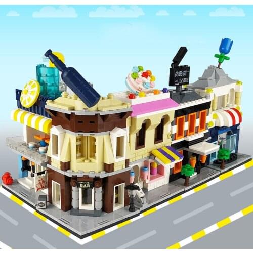 Childrens Building Blocks, Toys, Girls Playing House, Models, Small Pieces, DIY Mini-streetscapes