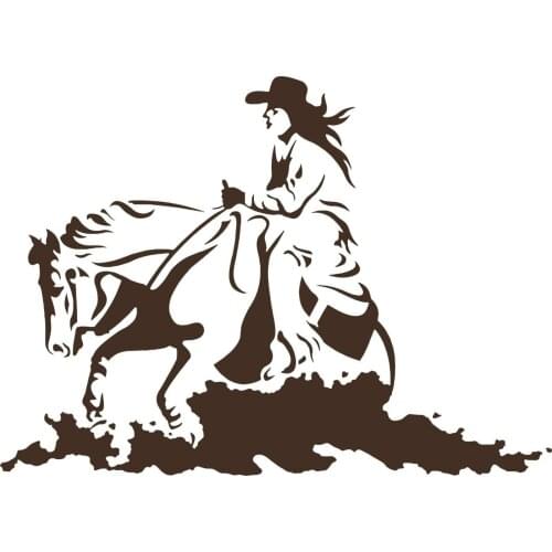 For Cowgirl Horse Rodeo Western Cowboy Car Truck Window Laptop Vinyl Decal Sticker Styling